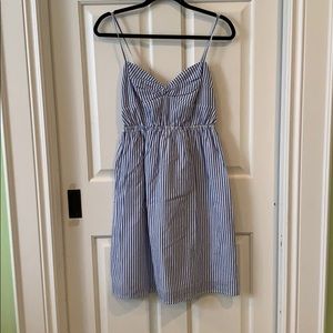 JCrew Blue and White Striped Sundress